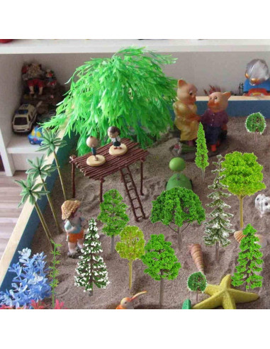 30 Árboles de Modelo Mixto Lee-buty 4-20 cm Decoración