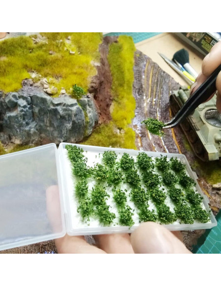 FOIMAS 56pcs Mini Arbustos Verdes para Escenografía DIY FOIMAS 56pcs Mini Arbustos Verdes para Escenografía DIY