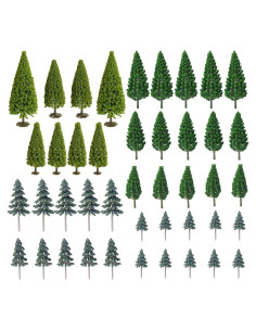 Woohome 44 PCS Árboles Miniatura Verde para Modelos DIY