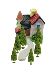 Woohome 44 PCS Árboles Miniatura Verde para Modelos DIY 2