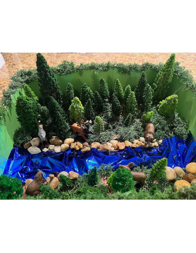 48pcs Árboles y Figuras de Animales para Escenografía de Trenes