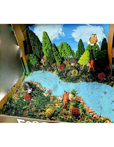 48pcs Árboles y Figuras de Animales para Escenografía de Trenes