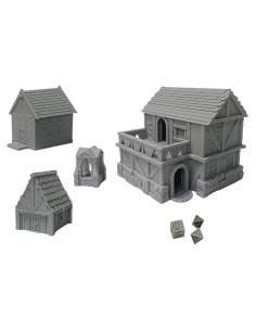 Edificios Miniatura Hautico para Juegos de Guerra RPG 18mm