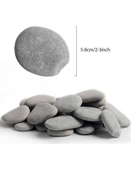 Simetufy 35 Rocas de Río para Pintar 5-8 cm Manualidades