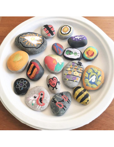 Simetufy 35 Rocas de Río para Pintar 5-8 cm Manualidades