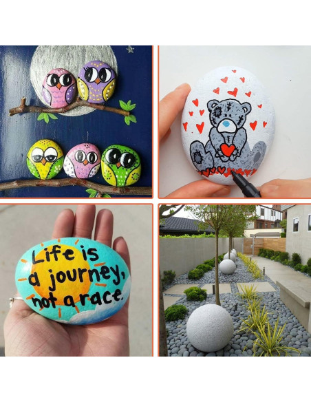 Simetufy 35 Rocas de Río para Pintar 5-8 cm Manualidades