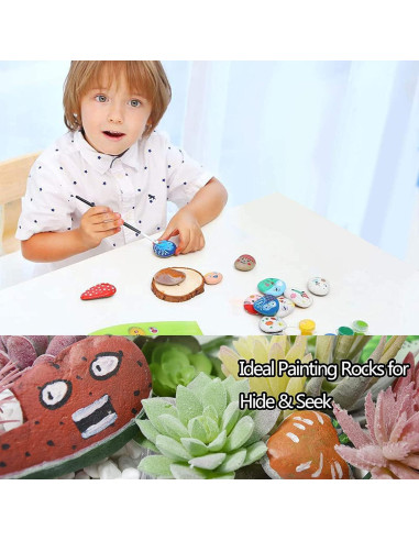 Simetufy 35 Rocas de Río para Pintar 5-8 cm Manualidades