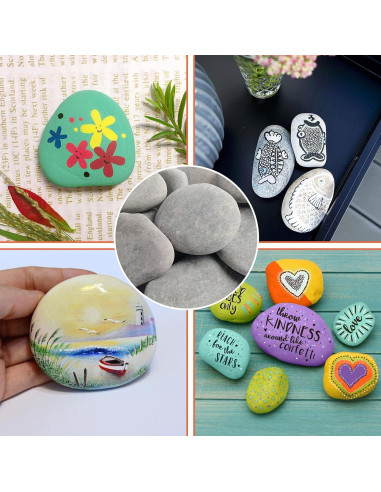 Simetufy 35 Rocas de Río para Pintar 5-8 cm Manualidades