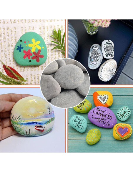 Simetufy 35 Rocas de Río para Pintar 5-8 cm Manualidades