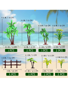 Folmywy 18 Piezas Mini Árboles de Palma Coco para Diorama 2
