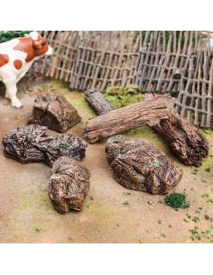 Set 7 Accesorios Diorama Jardín EOIVSH Rocas y Tocones 2