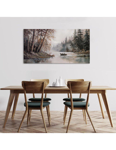 Arte de Pared Lienzo Montaña Rústica 50,8x101,6cm Vintage