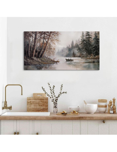 Arte de Pared Lienzo Montaña Rústica 50,8x101,6cm Vintage