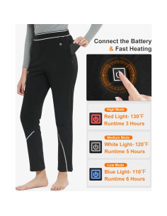Pantalones Calentados FERNIDA Mujer Térmicos Eléctricos XL Negro 2