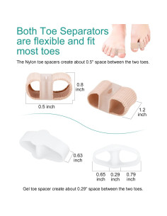 4 Piezas Separadores de Dedos BLATOWN Corrector Juanetes 2