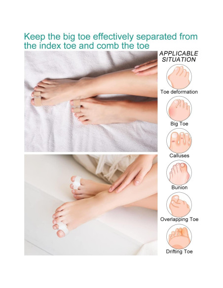 4 Piezas Separadores de Dedos BLATOWN Corrector Juanetes