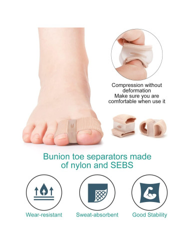 4 Piezas Separadores de Dedos BLATOWN Corrector Juanetes