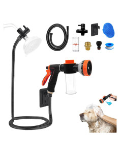 Accesorio de Ducha para Perros AYBBSHOW con Boquilla y Jabón