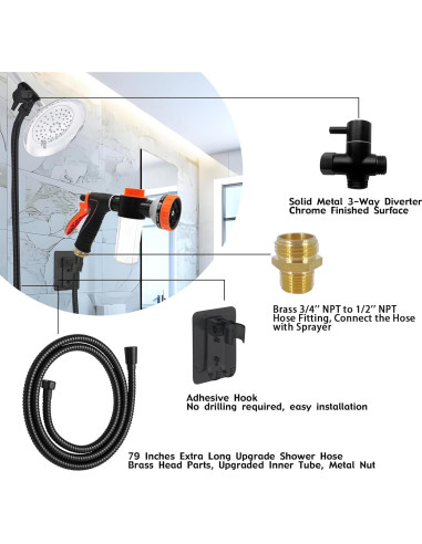 Accesorio de Ducha para Perros AYBBSHOW con Boquilla y Jabón