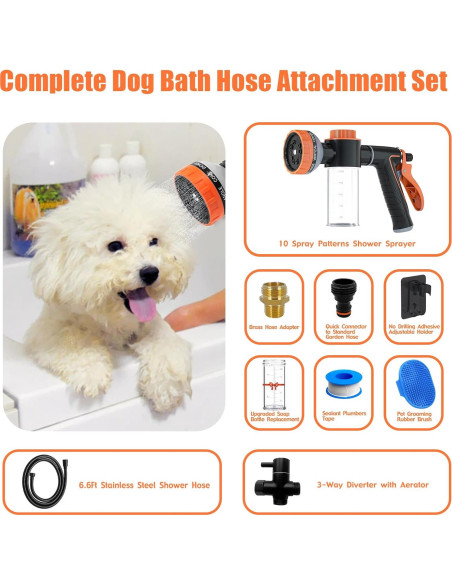 Accesorio de Ducha para Perros AYBBSHOW con Boquilla y Jabón