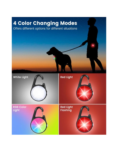Luces LED para Collar de Perro DAAMENT Recargables Negras