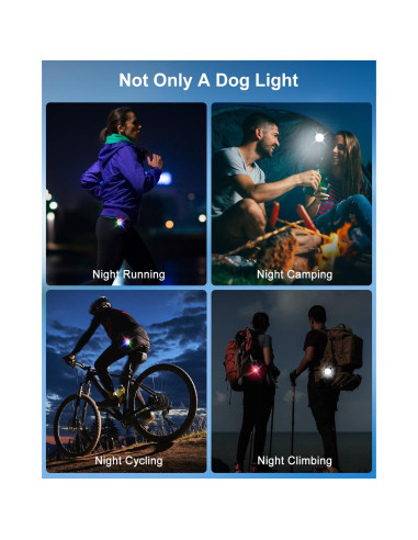 Luces LED para Collar de Perro DAAMENT Recargables Negras