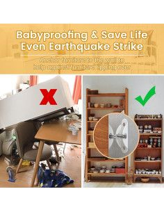 Anclajes para Muebles Seguridad Infantil 10 Piezas 181 kg 2