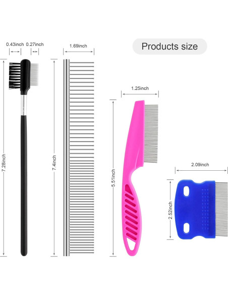 Kit de Peines para Acicalamiento GUBCUB 2-en-1 para Perros