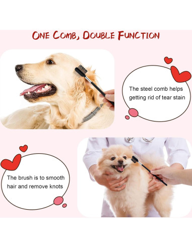Kit de Peines para Acicalamiento GUBCUB 2-en-1 para Perros