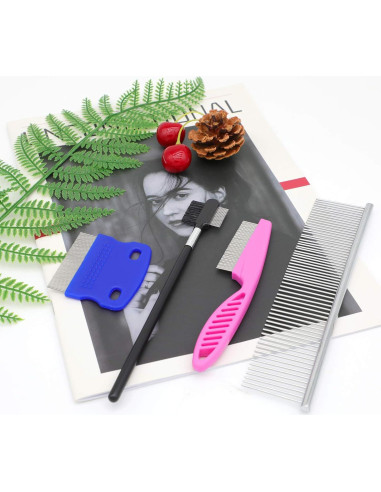 Kit de Peines para Acicalamiento GUBCUB 2-en-1 para Perros