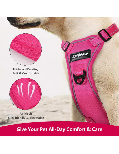 Arnés de Seguridad para Perros VavoPaw Rosa Talla S