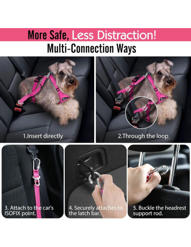 Arnés de Seguridad Pawaboo para Perros Grande Rojo