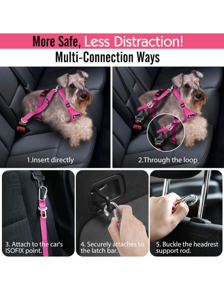 Arnés de Seguridad Pawaboo para Perros Grande Rojo