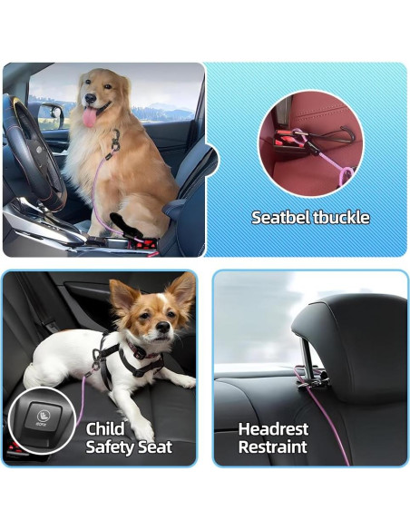 Arnés de Cinturón de Seguridad para Perros MiaoChuai 60 cm