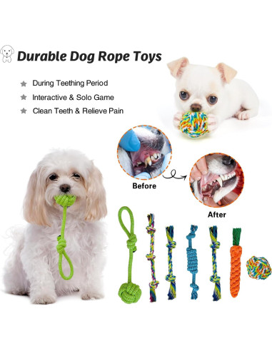 20 Piezas Juguetes para Perros MRSOHRET con Canasta