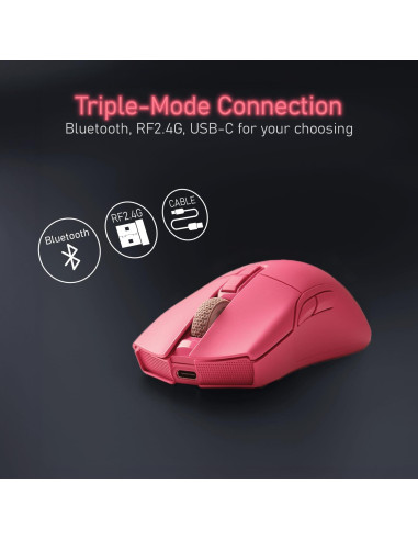 Ratón Gaming Inalámbrico iRocks M31R Rosa 26000 DPI