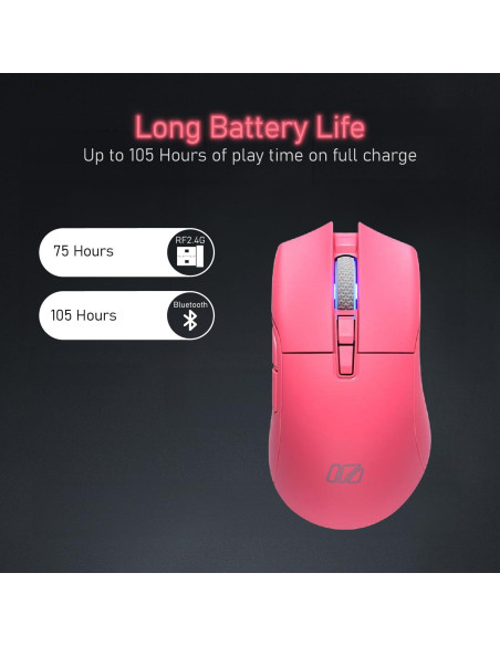 Ratón Gaming Inalámbrico iRocks M31R Rosa 26000 DPI