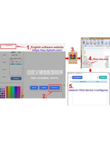 Teclado Mecánico Macro QINIZX 4 Teclas RGB USB-C Programable