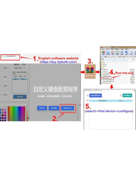 Teclado Mecánico Macro QINIZX 4 Teclas RGB USB-C Programable Teclado Mecánico Macro QINIZX 4 Teclas RGB USB-C Programable