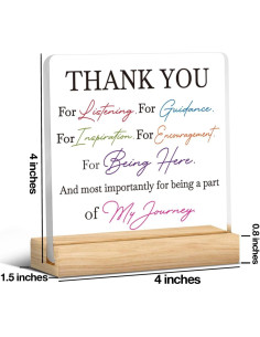 Señal Acrílica de Agradecimiento HTBIG 10x10 cm con Soporte 2