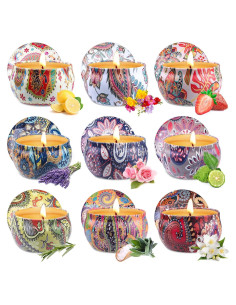 Juego de 9 Velas Aromáticas Aottom de Soja 180 Horas