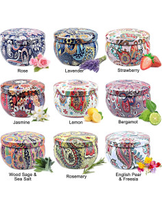 Juego de 9 Velas Aromáticas Aottom de Soja 180 Horas 2