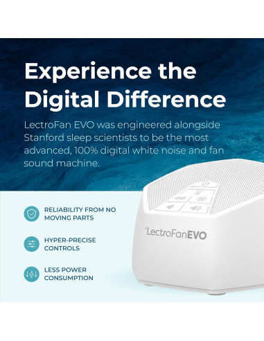Máquina de Ruido Blanco Adaptive Sound Technologies LectroFan EVO - 22 Sonidos
