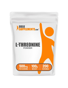 Polvo de L-Treonina BulkSupplements 500mg 100g Suplemento