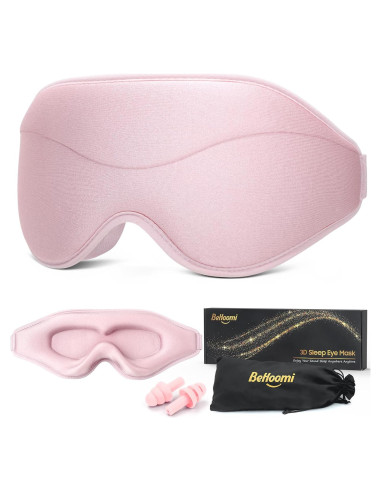 Máscara para dormir BeHoomi 3D rosa, ajuste ergonómico