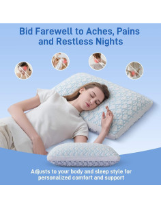 Almohada Queen Ankwos Viscosa de Bambú Ajustable Hipoalergénica 2