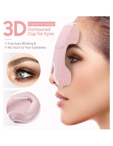 Máscara para dormir BeHoomi 3D rosa, ajuste ergonómico