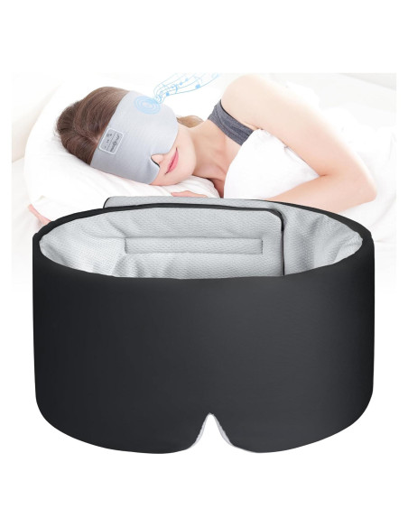 MÁSCARA DE SUEÑO MUSICOZY CON AURICULARES BLUETOOTH NEGRO