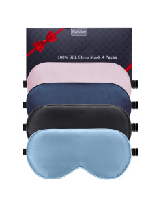 Máscara de Sueño BeeVines 100% Seda Morera Paquete de 4