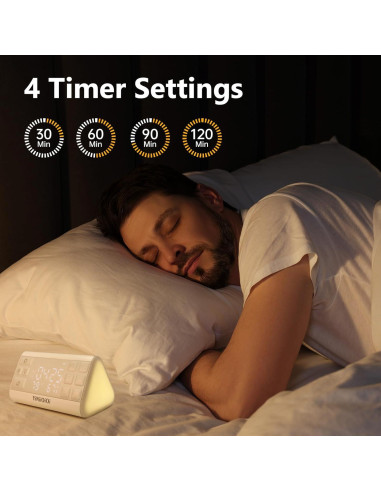 Máquina de Ruido Blanco YiNiiOiOi con Reloj Despertador